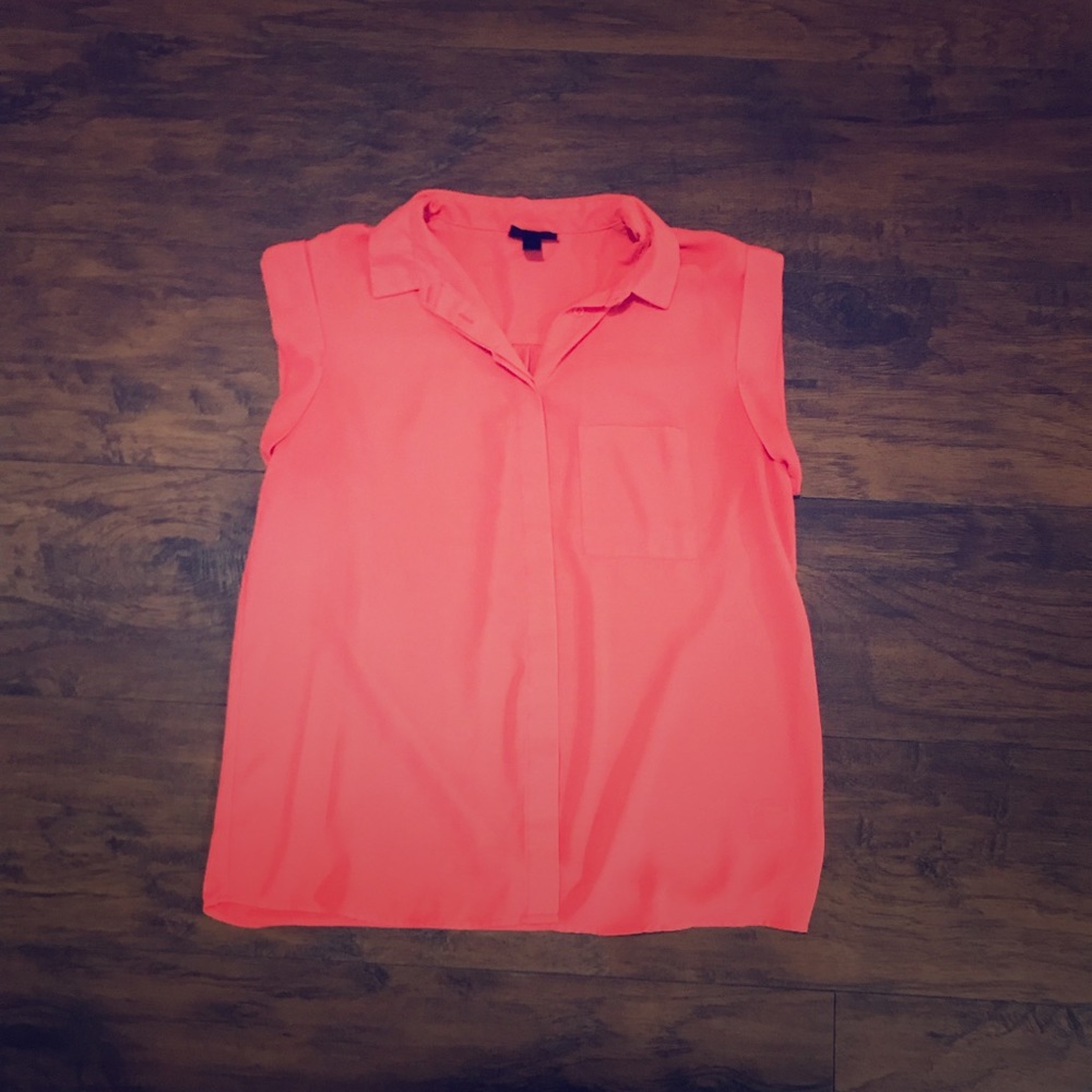 Mossimo sleeveless button down coral shirt